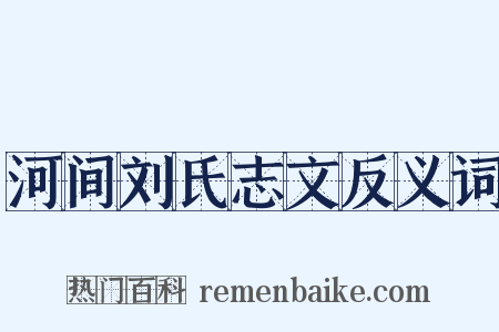 河间刘氏志文反义词是什么意思的图片